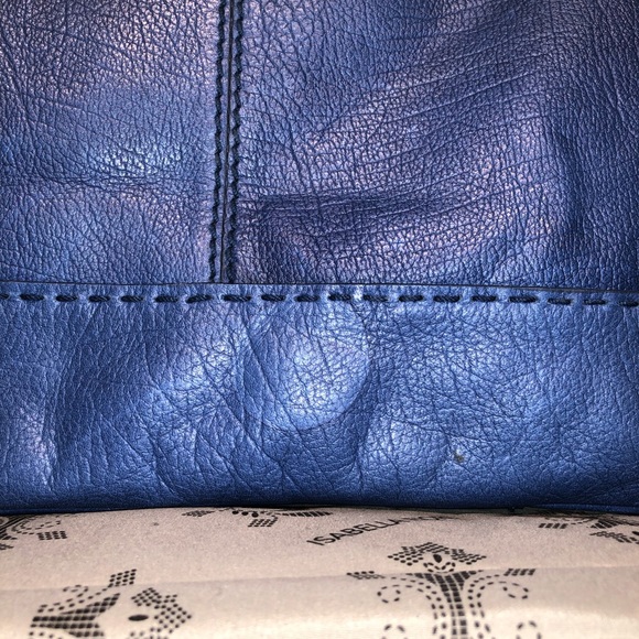Isabella Fiore Blue Pebbled Leather Hobo - Picture 13 of 16